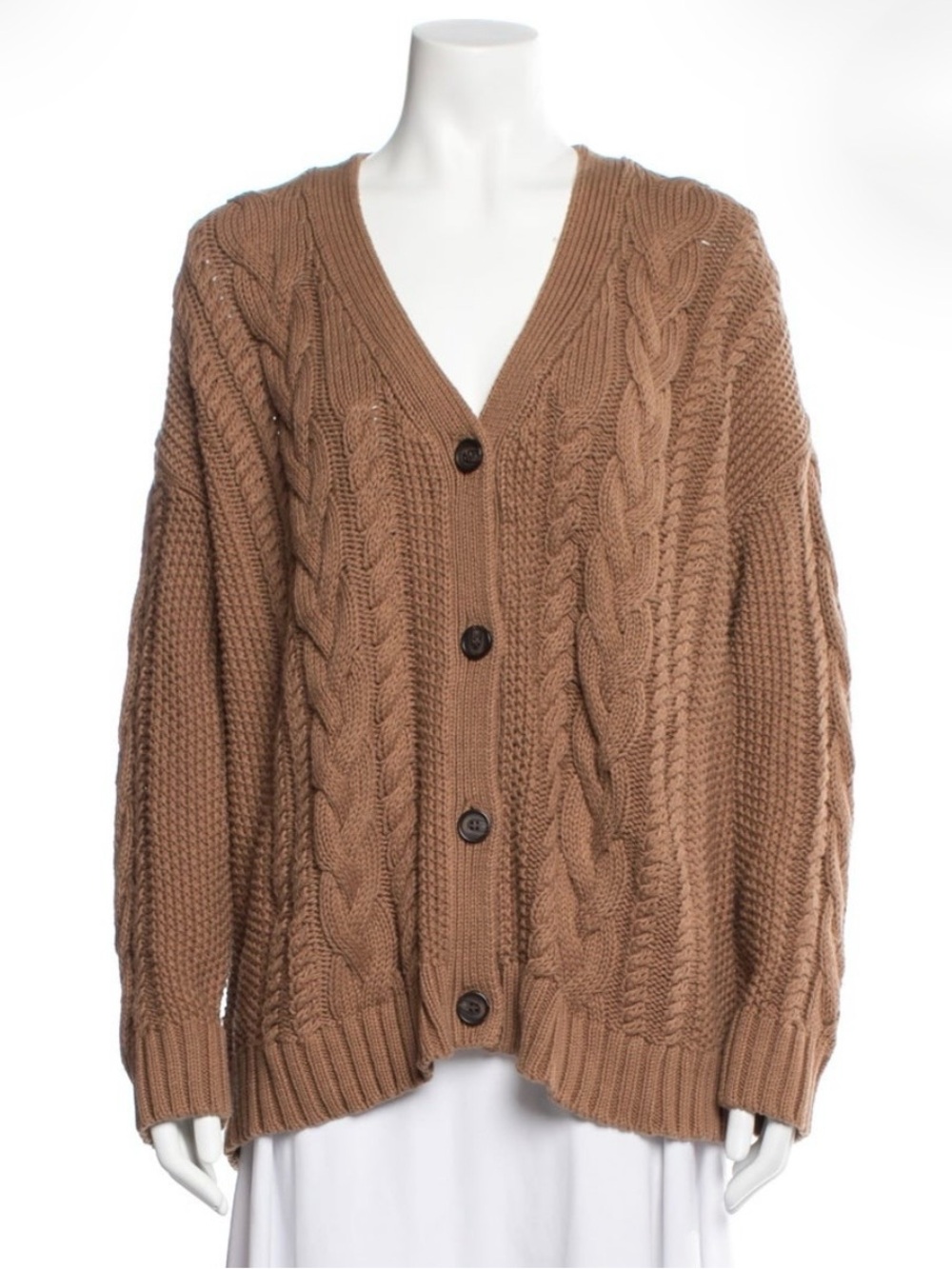 Jenni Kayne Cable Knit Button-Front Sweater Cardigan - size small